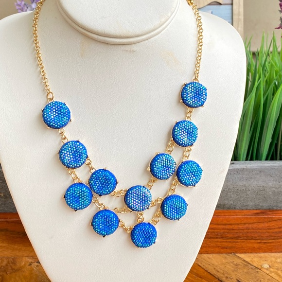 Denkays  Blue Boho Chunky Statement Ethnic Indian  African Bold Chunky Necklace - Picture 2 of 4